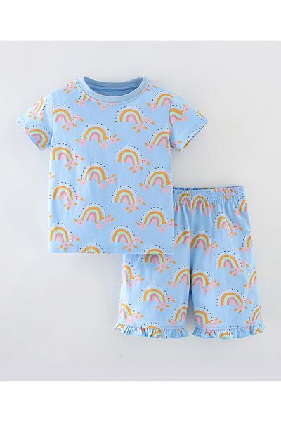 SAPS Rainbow  T-Shirt & Shorts/Co-ord Set  - Blue