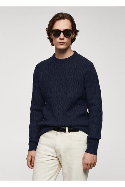 MANGO Man Gemusterter Strickpullover