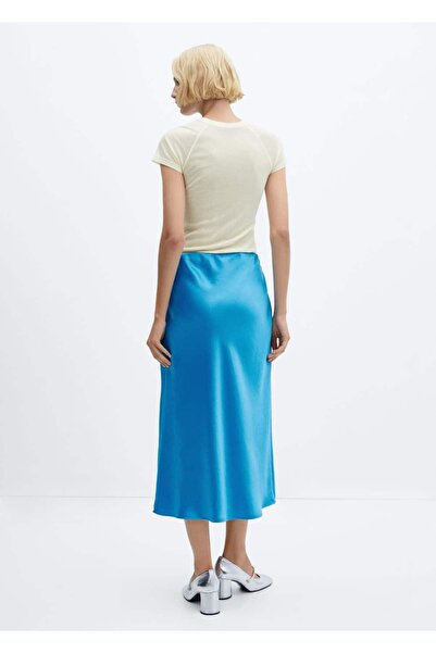 MANGO Woman Saten midi etek