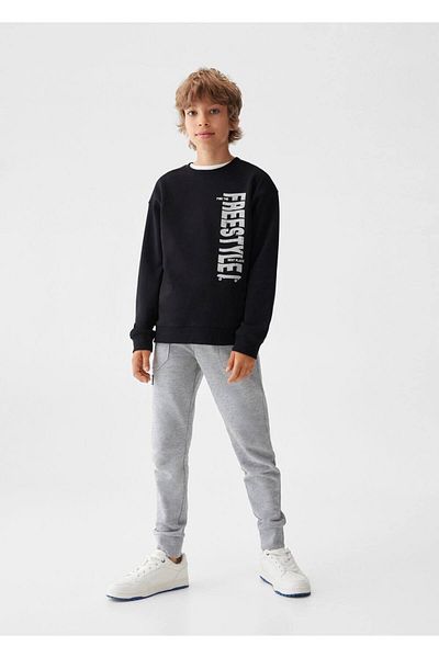 MANGO Kids Hanorac negru pentru copii