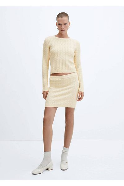 MANGO Woman Sweter z dzianiny sznurkowej