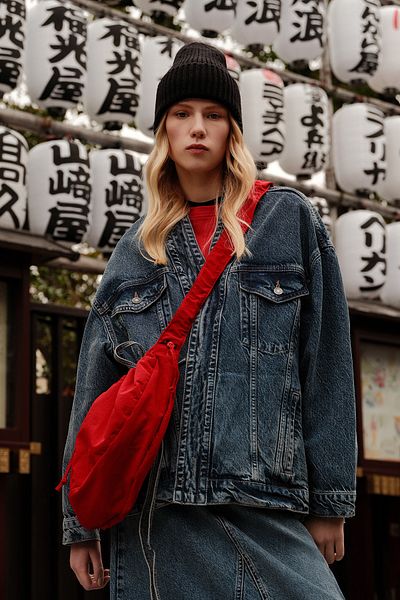 Manuka Jachetă de blugi în stil kimono albastru
