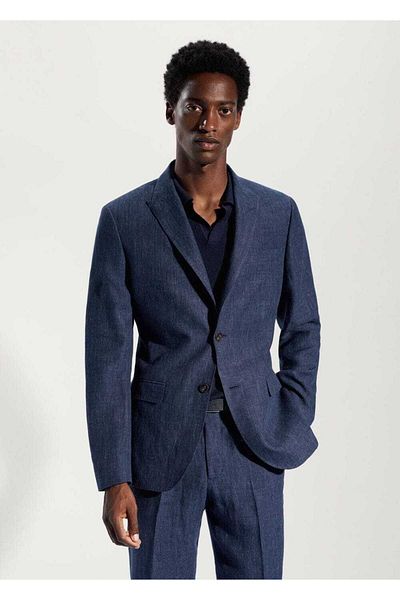 MANGO Man Μπουφάν Blazer από 100% λινό ύφασμα