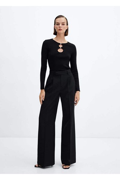 MANGO Woman Cut out detailed sweater