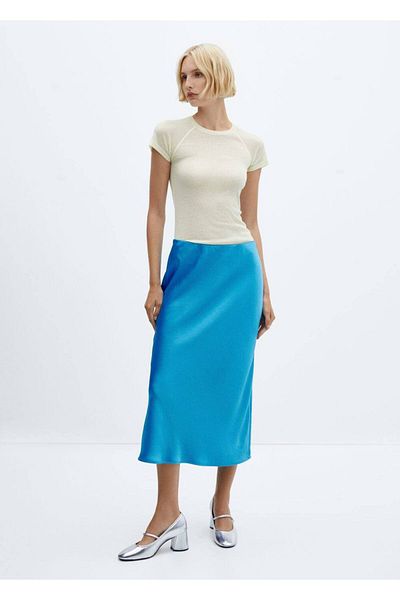 MANGO Woman Fustă midi din Satin