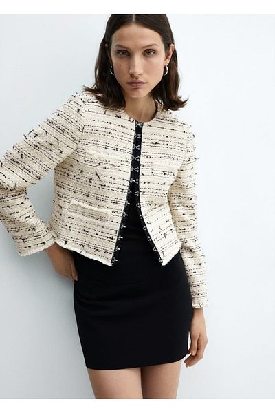MANGO Woman Hooked Tweed Jacket