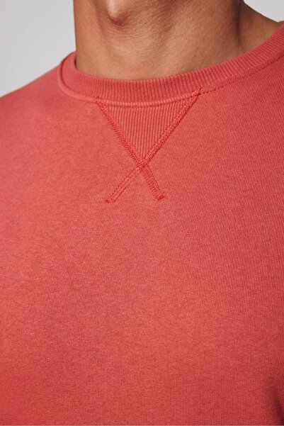 Tudors Φούτερ Unisex Relax Fit Άνετο Εφαρμογή Κοπής 100% Βαμβάκι Βασικό Χρώμα Πλακάκι με λαιμόκοψη