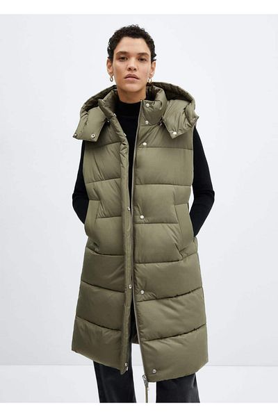 MANGO Woman Hooded quilted vest