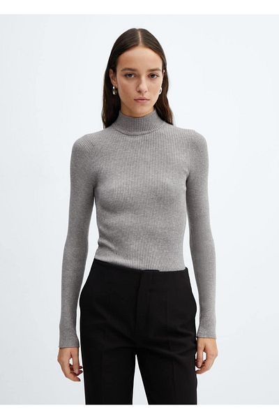 MANGO Woman Turtleneck sweater with rubber