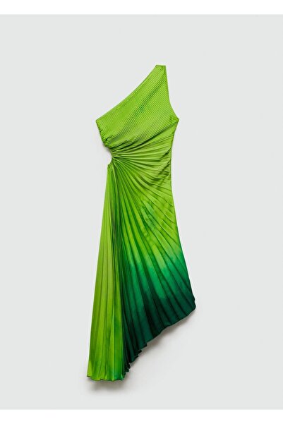 MANGO Woman Plisované šaty asymetrického střihu