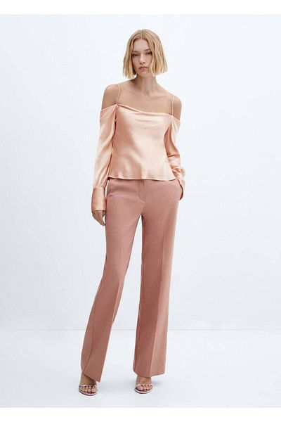 MANGO Woman High waist straight cut pants