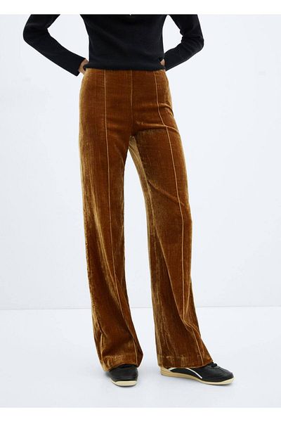 MANGO Woman Pantaloni din catifea cusuți