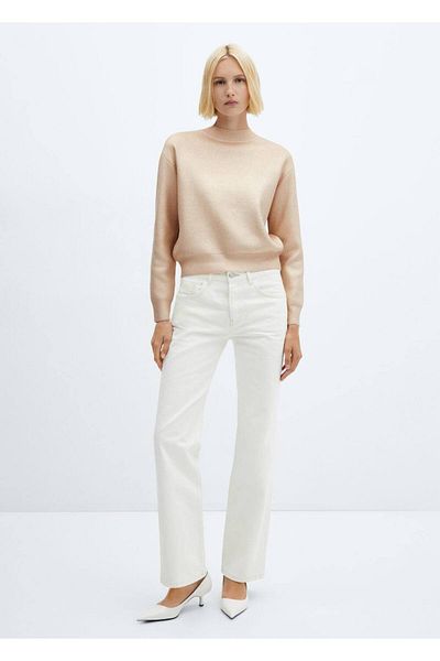 MANGO Woman Pulover cu guler rotund din folie