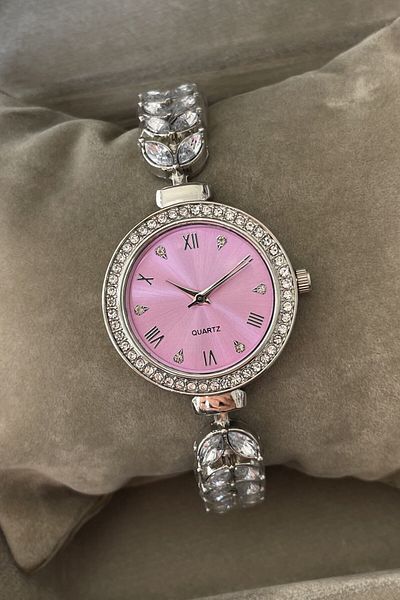 Leerybee Nla-210 Model Leaf Stone Detailed Women's Wristwatch