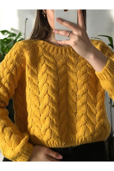 Flow Mi̇sseale Zero Collar Knitted Short Sweater