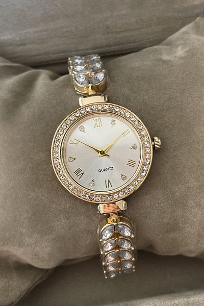 Leerybee Nla-210 Model Leaf Stone Detailed Women's Wristwatch