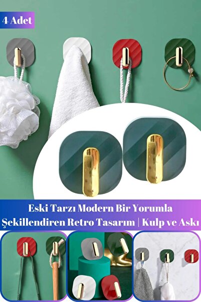Hombak 4 komada samolepljivih višenamenskih retro ručki za vrata ormarića