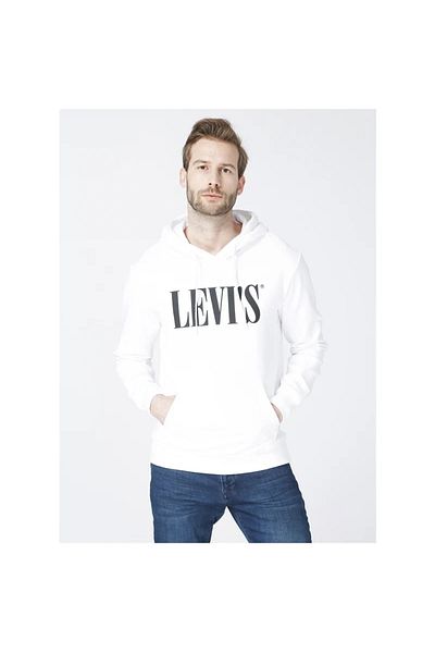Levi's T3 90S Logo PO TR WHI- Φούτερ με λευκή κουκούλα