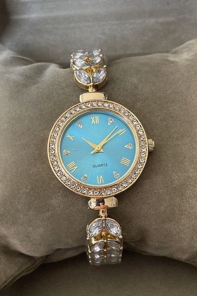 Leerybee Nla-210 Model Leaf Stone Detailed Women's Wristwatch