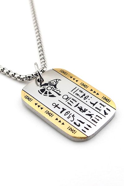 Solfera Horus Ancient Egypt Mythological Guardian Eagle Symbol Steel Chain Men Necklace Q0955