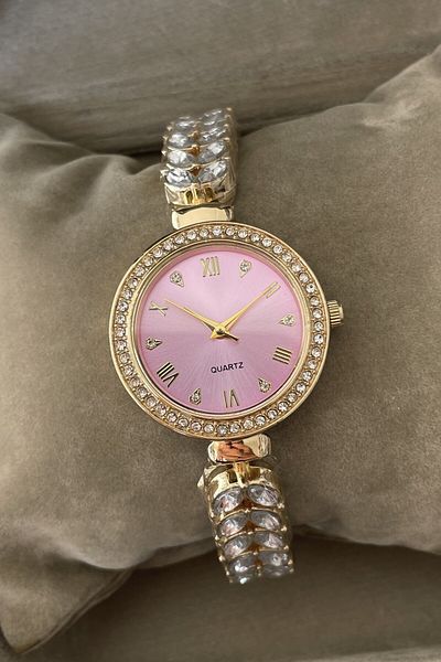 Leerybee Nla-210 Model Leaf Stone Detailed Women's Wristwatch