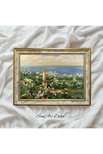 Sanart Pictură de epocă cu cadru, pictură în ulei, pictură înrămată, decor ar...