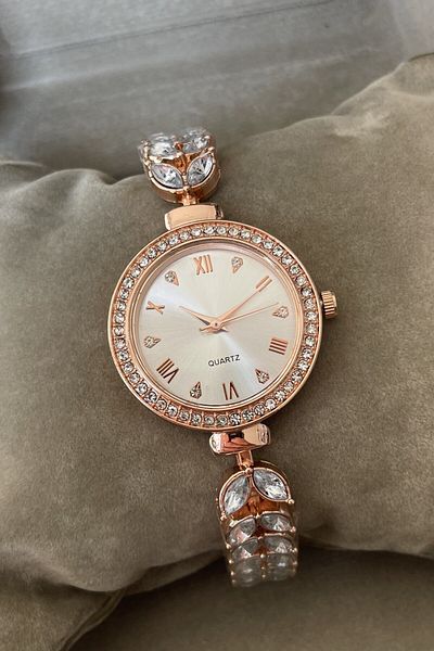 Leerybee Nla-210 Model Leaf Stone Detailed Women's Wristwatch