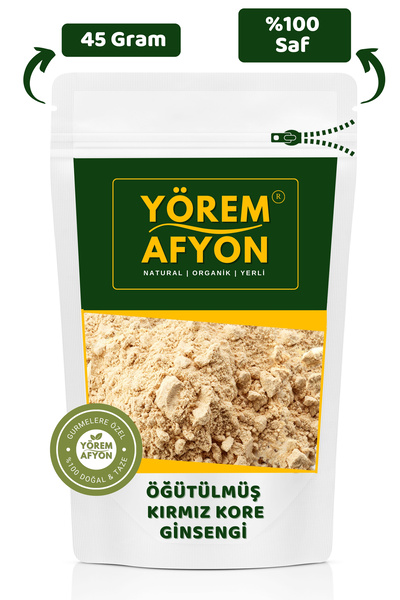 Gülçehre Yörem Afyon %100 Katkısız Hakiki Öğütülmüş Toz Kırmızı Kore Ginsengi...