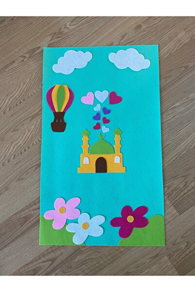 Özel Tasarım Seccade ( Çoçuk Seccadesi ) Kız  Çoçuk Keçeden Çoçuk Seccadesi