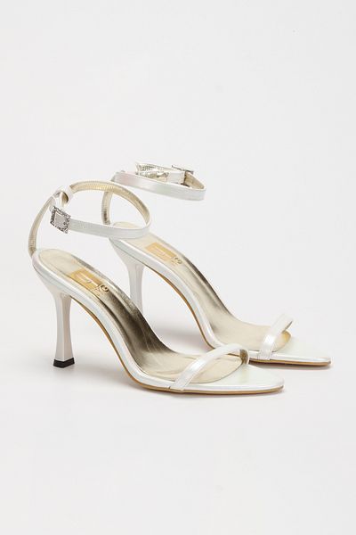 UYEGE Harmony White Thin High Heeled Single Band Detailed Women's Evening Dress Shoes