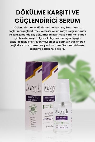 morphbeauty Bitkisel formüllü saç dökülmesine karşı etkili sağlıklı hızlı uzama 400 ml şampuan 50 ml saç serumu