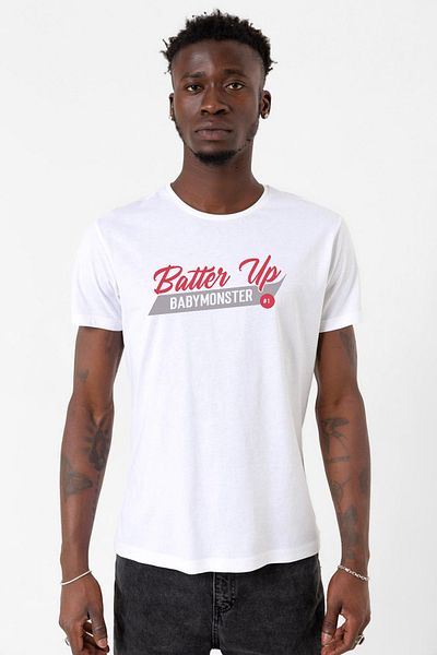 Tshirthane Ανδρικό μπλουζάκι Babymonster Batter Up White Cyclingwear