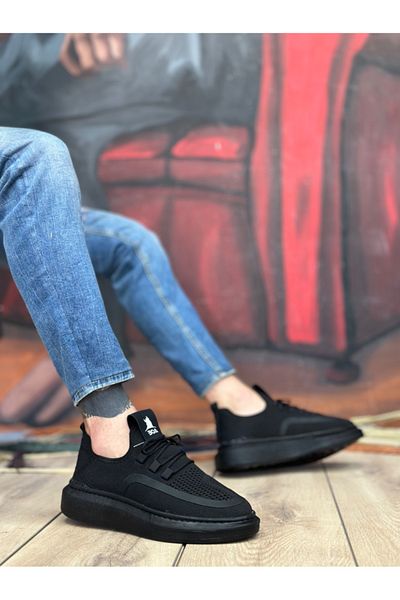 BOA Ba0375 Special Knitted Knitwear Style Black Color Black Sole Sports Shoes