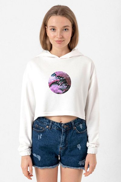Tshirthane Linkin Park from Zero Ecru Women's Crop Hoodie
