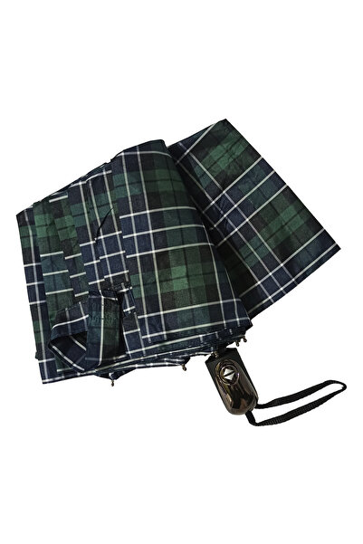 RZ RY ZAGA Şemsiye Ekose Desenli 10 Nikel Telli Tam Otomatik Rüzgara Dayanıkl...