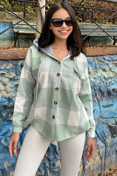 HYC Ekose Desenli, Yumuşak Dokulu, Kapüşonlu Oduncu Gömlek