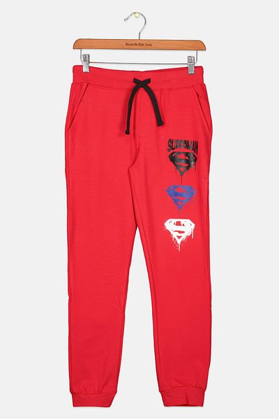 Superman Kids Boy Brand Logo Jogger Pant, Red Combo