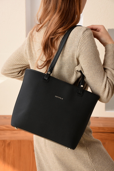 Just Polo Women's Black Hand and Shoulder Bag