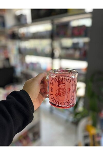 EyER Shoping Noel Baba Yeni Yıl Cam Kupa Bardak Çift Yön Baskı