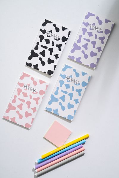 Fly Notes Set de 4 caiete cu puncte 10 X 15 cm 64 pagini Caiet școlar Bullet Journal Notepad Motto Series