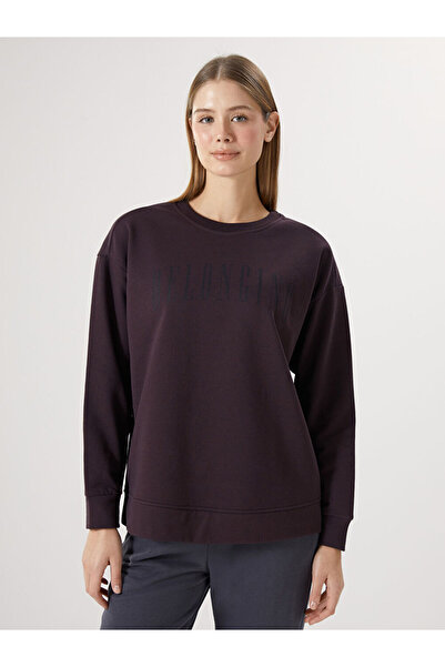 LC Waikiki Hanorac de damă cu imprimeu maro cu guler rotund