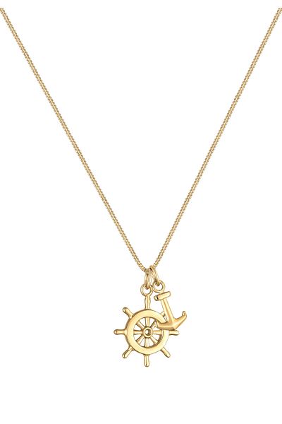 ELLI Necklace Woman Anchor Steering Wheel Symbol Maritime In 925 Sterling Silver
