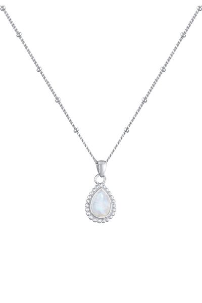 ELLI Halskette Damen Tropfen Anhänger mit Mondstein in 925 Sterling Silber