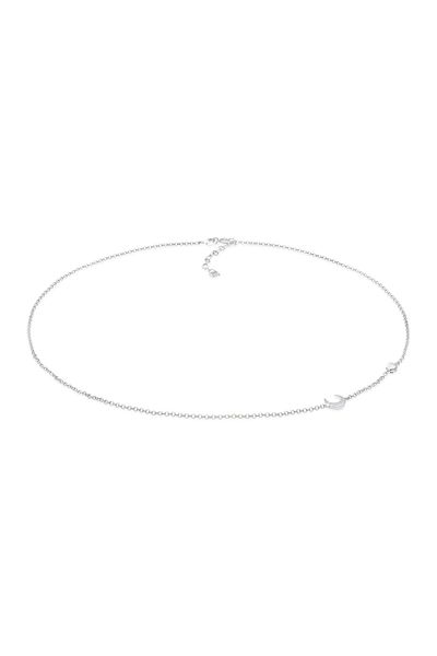 ELLI Halskette Damen Filigran Basic Minimal mit Mondstein in 925 Sterling Silber