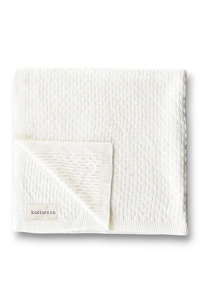 BabyCoco Knitwear Knitted Baby Blanket Ecru Tiny Plaids 85X85 cm