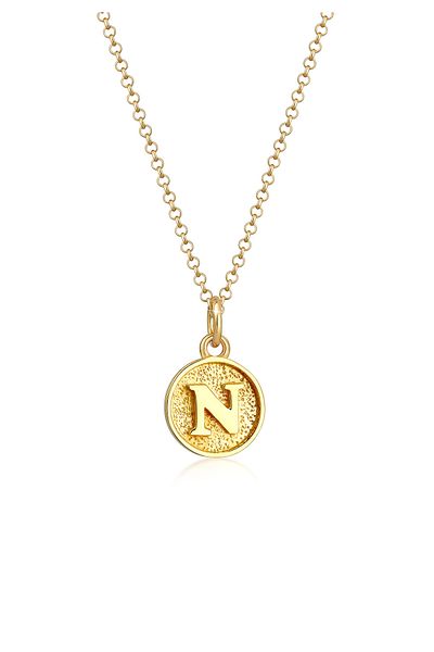 ELLI Necklace Platelet Initials Letter N Minimal In 925 Sterling Silver