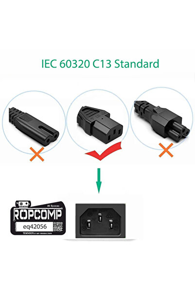 Ropcomp Bilgisayar Power ve Monitör Kablosu 3X0.75mm 1.5m