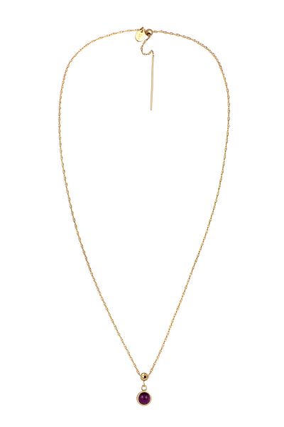 ELLI Damen-Halskette mit rotem Granat-Cabochon-Schliff – Strass, Kettenglied, 925er Sterlingsilber