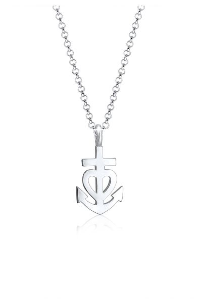 ELLI Colier Dama Cu Pandantiv Inima Ancora Cruce Din Argint Sterling 925