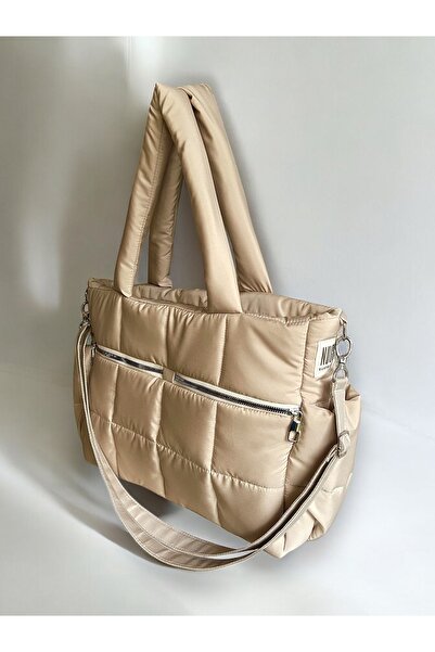 Nuggita Women's Bag - Rettangolo Speciale - Waterproof Puff Fabric - Ecru